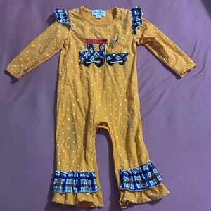 Marie Nicole Pumpkin Fall Romper